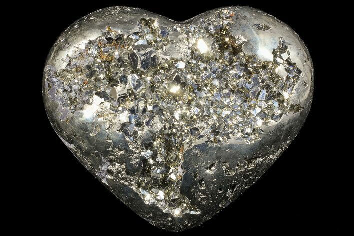 Polished Pyrite Heart - Peru #66495